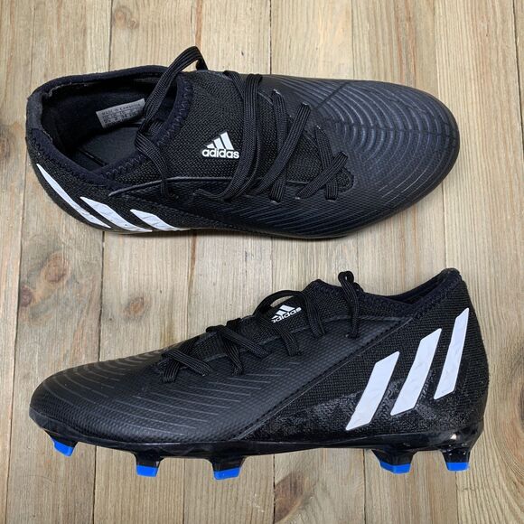 ADIDAS® Predator Edge 3 FG Soccer Football Cleats Kids 2.5 Y Black & Shin Guards - Picture 1 of 11